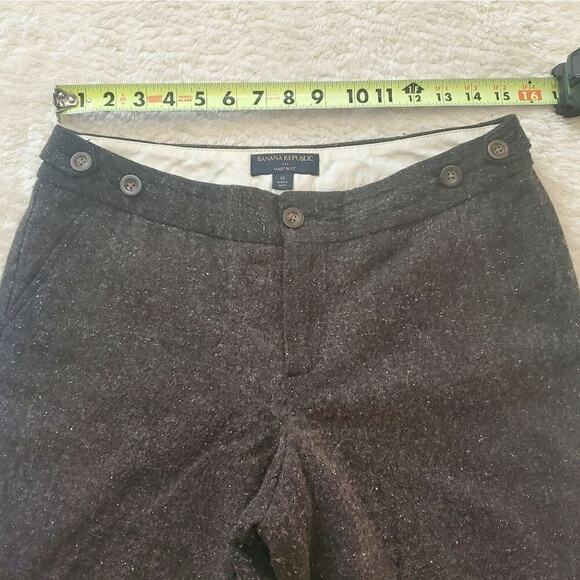 Banana Republic Factory Martin Fit Brownish Gray Speckled Wool Trousers, Size 8R - Picture 3 of 10